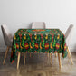 Kenya Christmas Tablecloth Santa Feast Scene and Festive Wreath Pattern - African Pride