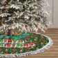 Kenya Christmas Tree Skirt Santa Feast Scene and Festive Wreath Pattern - African Pride
