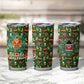 Kenya Christmas Tumbler Cup Santa Feast Scene and Festive Wreath Pattern - African Pride