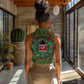 Kenya Christmas Women Sleeveless Polo Shirt Santa Feast Scene and Festive Wreath Pattern - African Pride