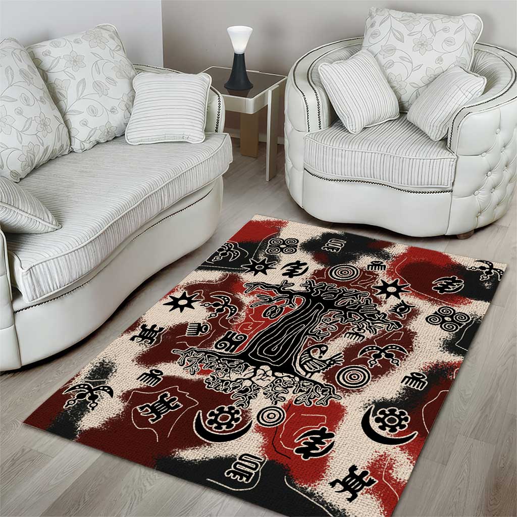 Adinkra Baobab Roots Area Rug African Ancestral Spirit Design - African Pride