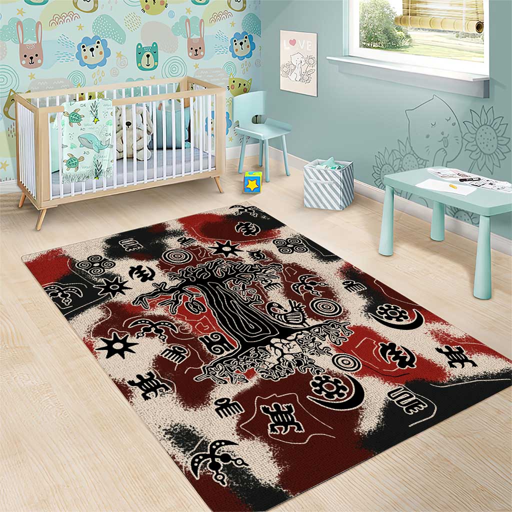 Adinkra Baobab Roots Area Rug African Ancestral Spirit Design - African Pride