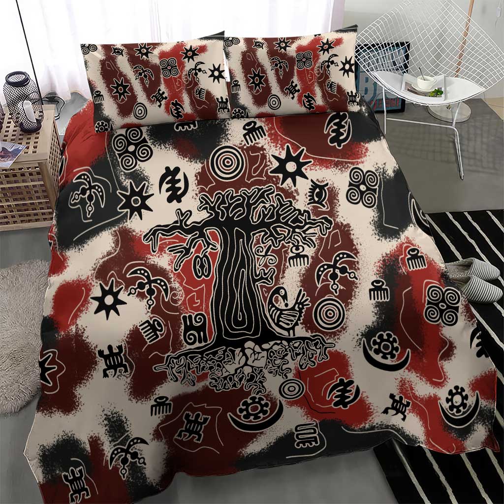 Adinkra Baobab Roots Bedding Set African Ancestral Spirit Design - African Pride