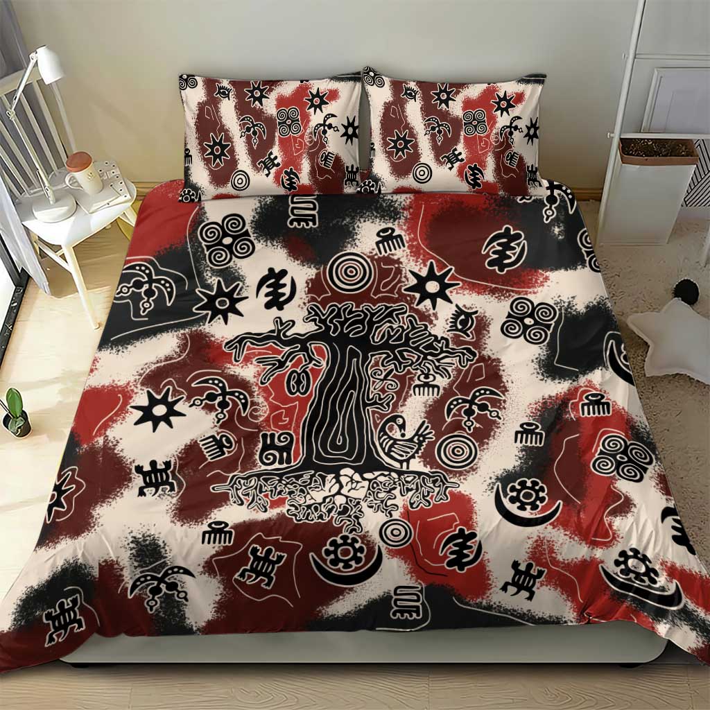 Adinkra Baobab Roots Bedding Set African Ancestral Spirit Design - African Pride