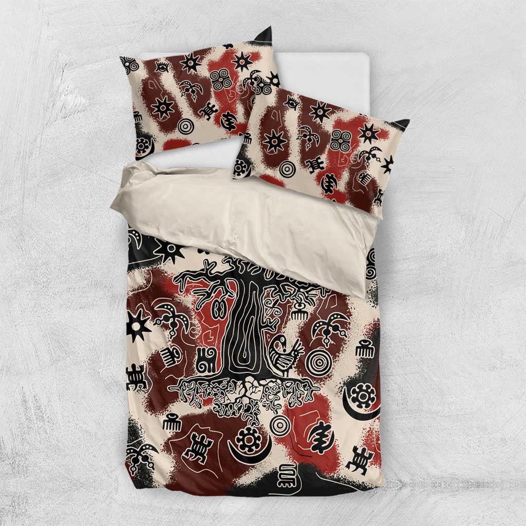 Adinkra Baobab Roots Bedding Set African Ancestral Spirit Design - African Pride