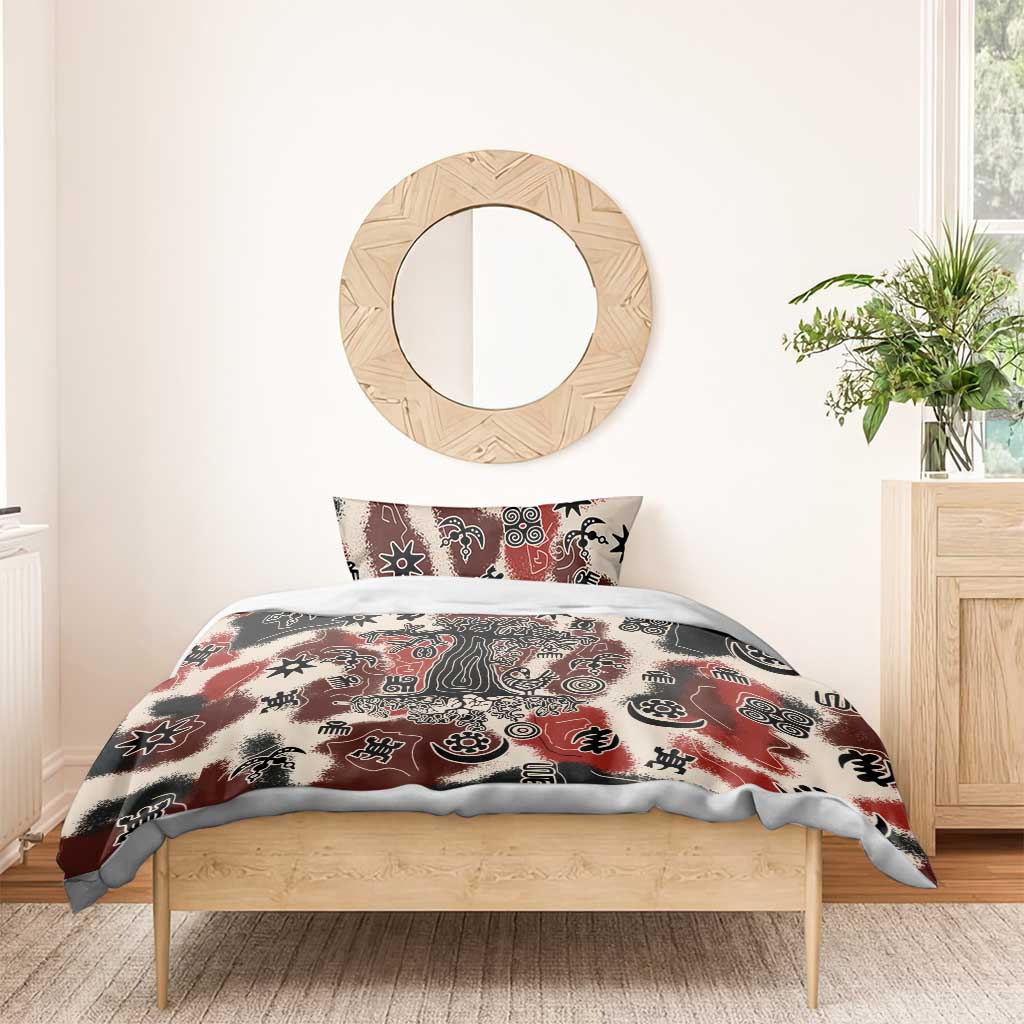 Adinkra Baobab Roots Bedding Set African Ancestral Spirit Design - African Pride