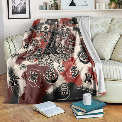 Adinkra Baobab Roots Blanket African Ancestral Spirit Design - African Pride