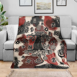 Adinkra Baobab Roots Blanket African Ancestral Spirit Design - African Pride