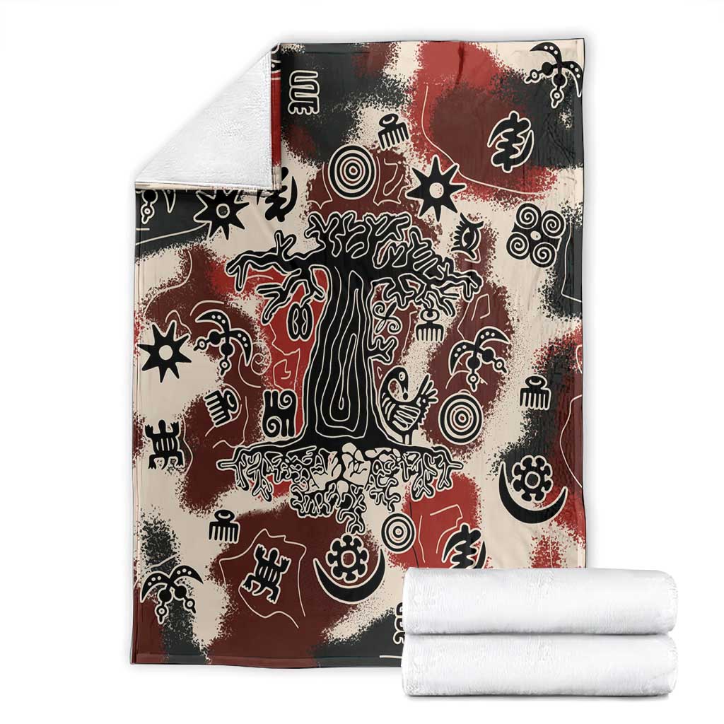 Adinkra Baobab Roots Blanket African Ancestral Spirit Design - African Pride