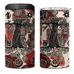 Adinkra Baobab Roots 4 in 1 Can Cooler Tumbler African Ancestral Spirit Design - African Pride