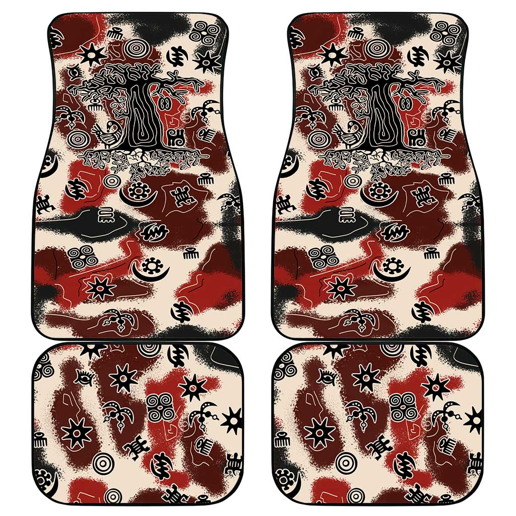 Adinkra Baobab Roots Car Mats African Ancestral Spirit Design - African Pride