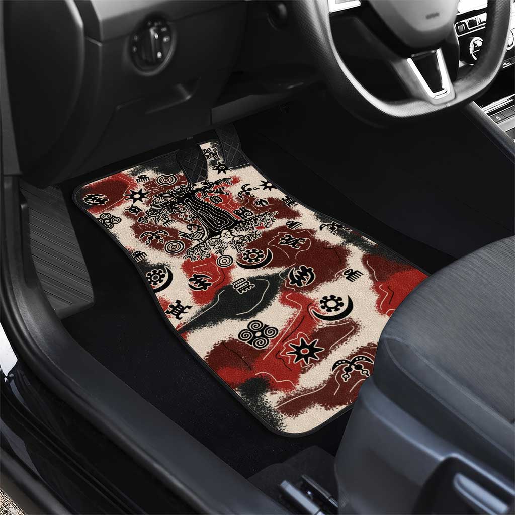 Adinkra Baobab Roots Car Mats African Ancestral Spirit Design - African Pride