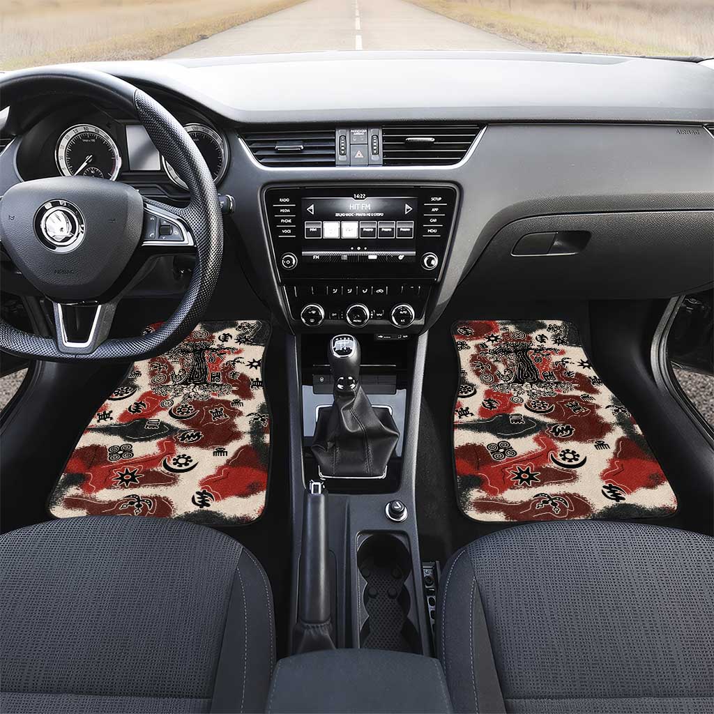 Adinkra Baobab Roots Car Mats African Ancestral Spirit Design - African Pride