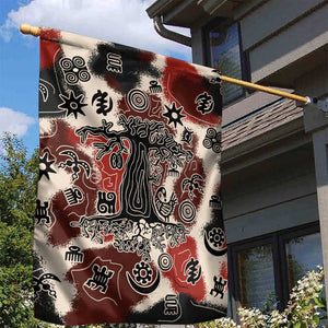 Adinkra Baobab Roots Garden Flag African Ancestral Spirit Design - African Pride