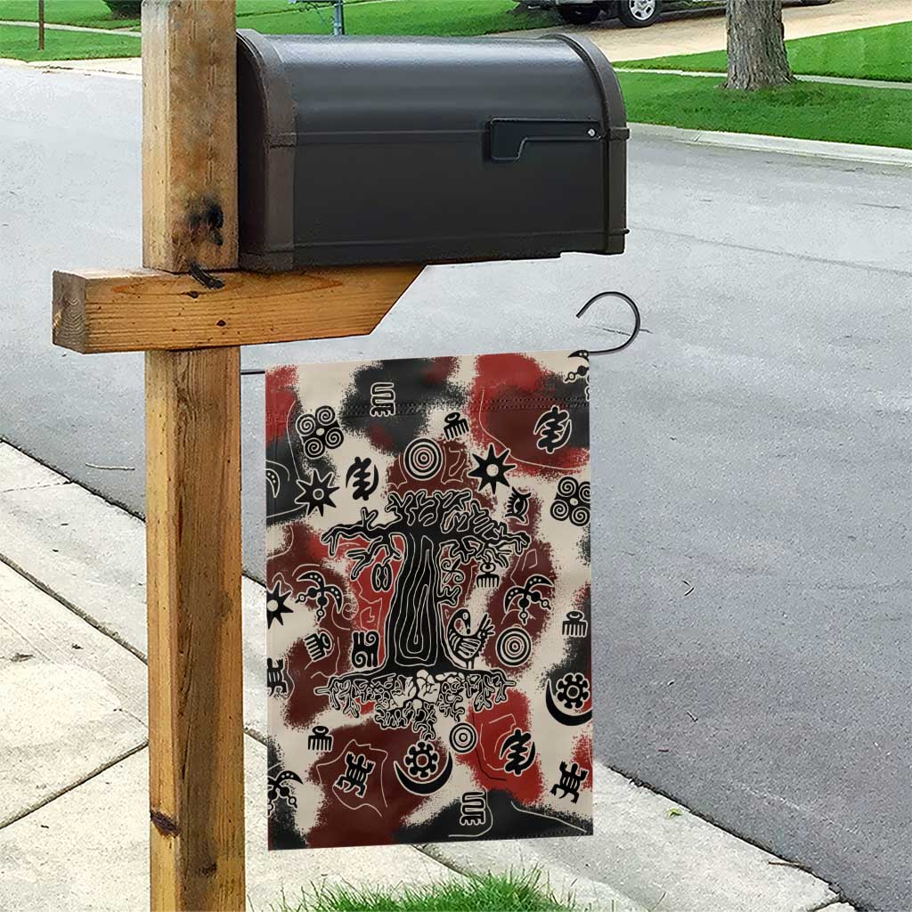 Adinkra Baobab Roots Garden Flag African Ancestral Spirit Design - African Pride