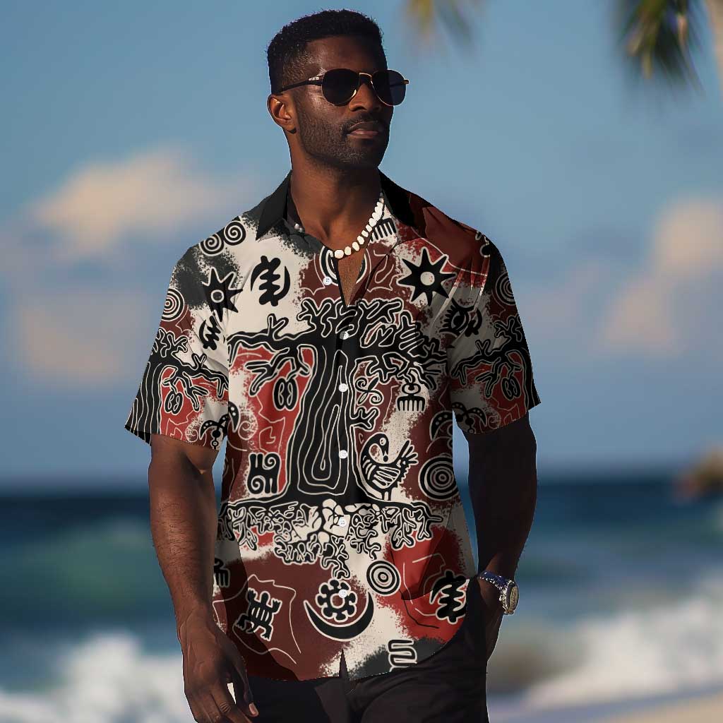 Adinkra Baobab Roots Hawaiian Shirt African Ancestral Spirit Design - African Pride