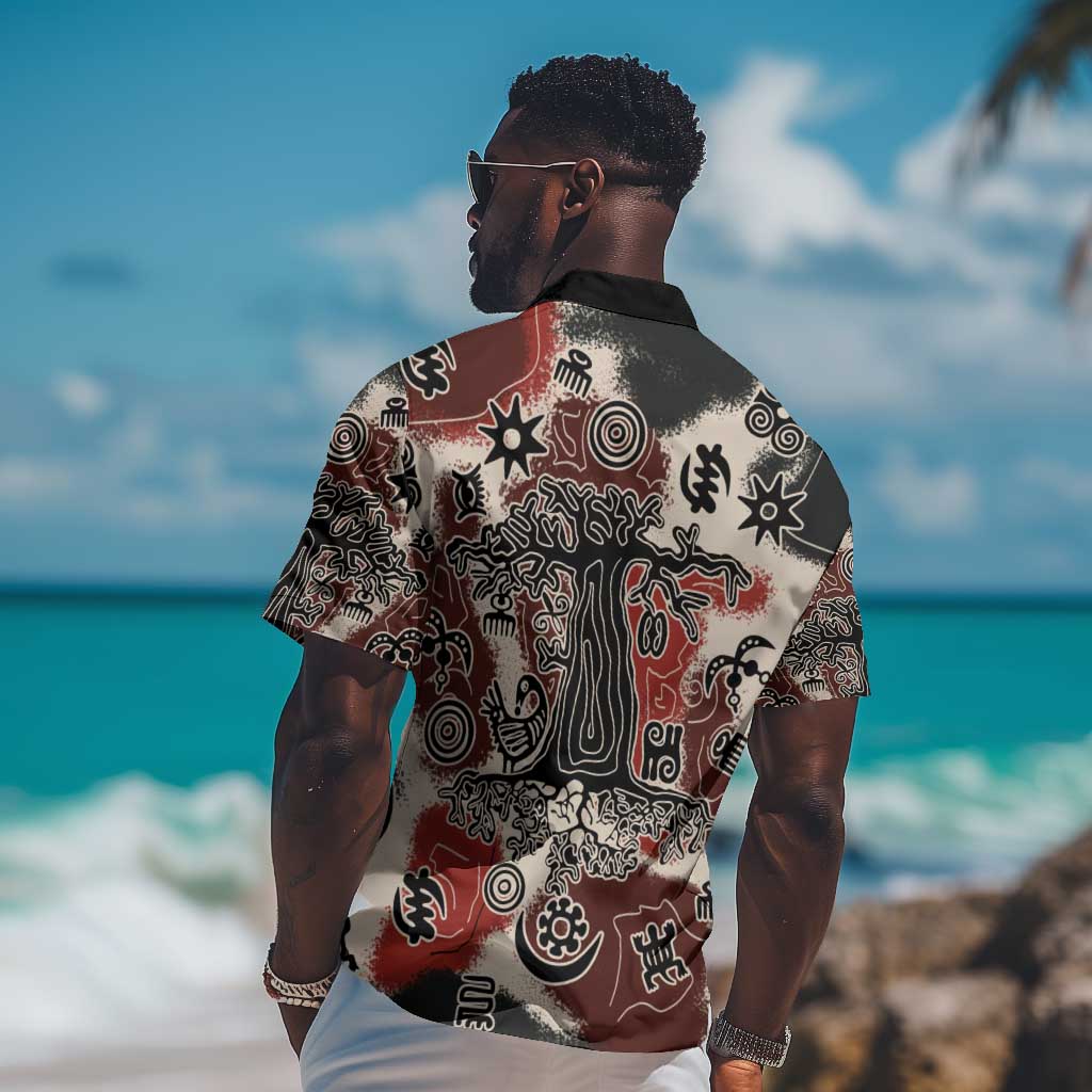Adinkra Baobab Roots Hawaiian Shirt African Ancestral Spirit Design - African Pride