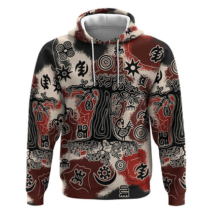 Adinkra Baobab Roots Hoodie African Ancestral Spirit Design - African Pride