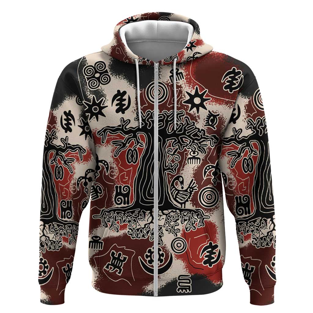 Adinkra Baobab Roots Hoodie African Ancestral Spirit Design - African Pride