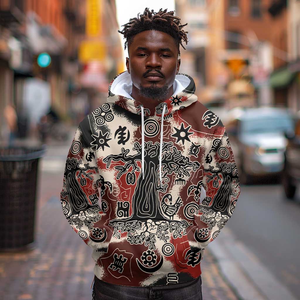 Adinkra Baobab Roots Hoodie African Ancestral Spirit Design - African Pride
