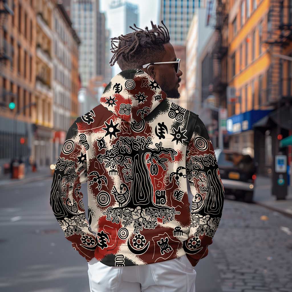 Adinkra Baobab Roots Hoodie African Ancestral Spirit Design - African Pride