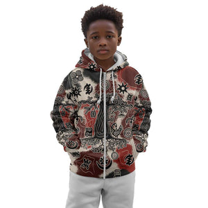 Adinkra Baobab Roots Kid Hoodie African Ancestral Spirit Design - African Pride