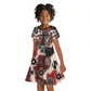 Adinkra Baobab Roots Kid Short Sleeve Dress African Ancestral Spirit Design - African Pride