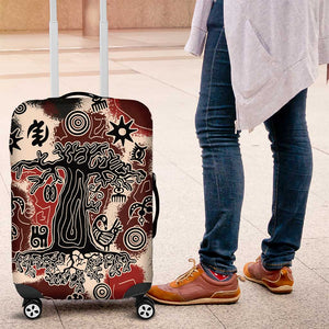 Adinkra Baobab Roots Luggage Cover African Ancestral Spirit Design - African Pride