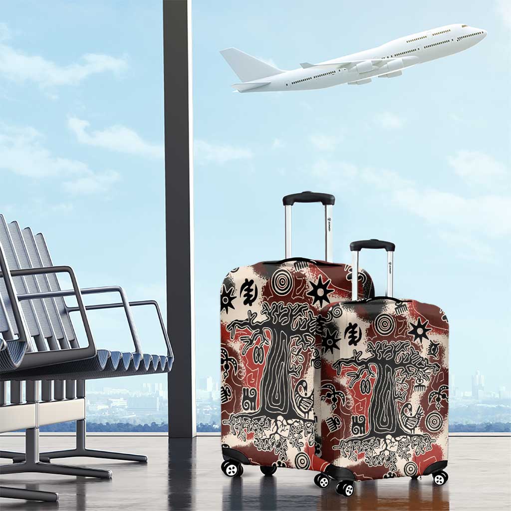 Adinkra Baobab Roots Luggage Cover African Ancestral Spirit Design - African Pride