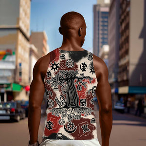Adinkra Baobab Roots Men Tank Top African Ancestral Spirit Design - African Pride