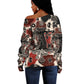 Adinkra Baobab Roots Off Shoulder Sweater African Ancestral Spirit Design - African Pride