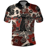 Adinkra Baobab Roots Polo Shirt African Ancestral Spirit Design - African Pride