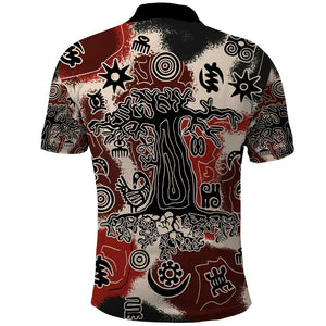 Adinkra Baobab Roots Polo Shirt African Ancestral Spirit Design - African Pride