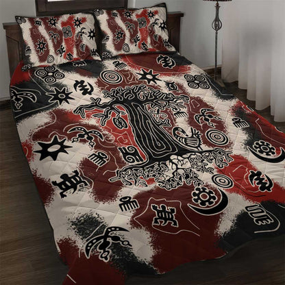 Adinkra Baobab Roots Quilt Bed Set African Ancestral Spirit Design - African Pride