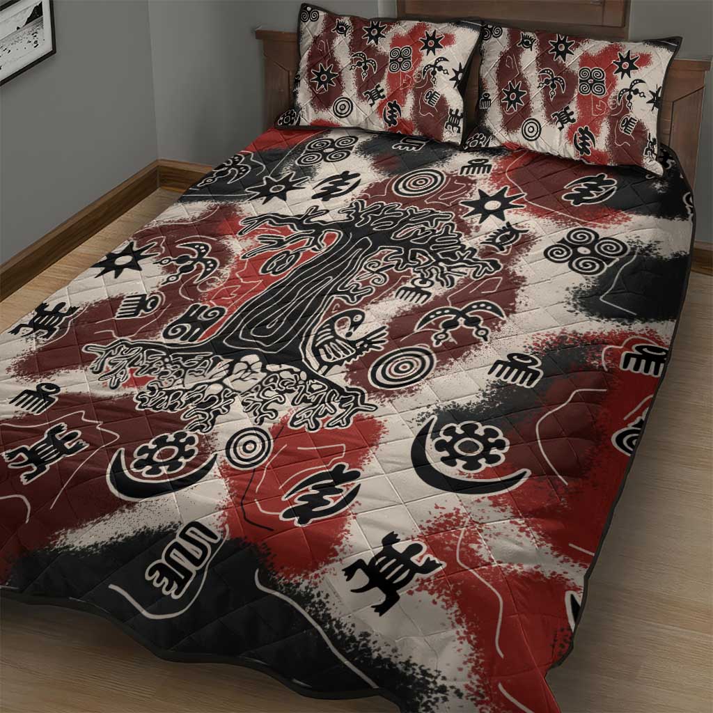 Adinkra Baobab Roots Quilt Bed Set African Ancestral Spirit Design - African Pride