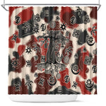 Adinkra Baobab Roots Shower Curtain African Ancestral Spirit Design - African Pride