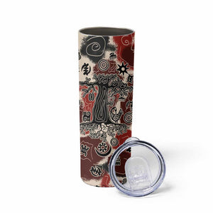 Adinkra Baobab Roots Skinny Tumbler African Ancestral Spirit Design - African Pride