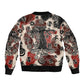 Adinkra Baobab Roots Sleeve Zip Bomber Jacket African Ancestral Spirit Design - African Pride