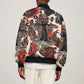 Adinkra Baobab Roots Sleeve Zip Bomber Jacket African Ancestral Spirit Design - African Pride