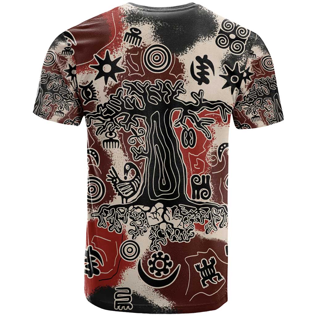 Adinkra Baobab Roots T shirt African Ancestral Spirit Design - African Pride
