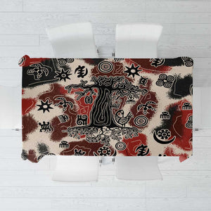 Adinkra Baobab Roots Tablecloth African Ancestral Spirit Design - African Pride
