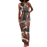 Adinkra Baobab Roots Tank Maxi Dress African Ancestral Spirit Design - African Pride