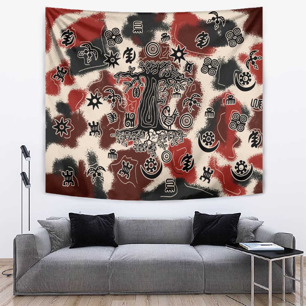 Adinkra Baobab Roots Tapestry African Ancestral Spirit Design - African Pride