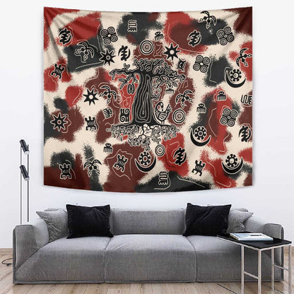 Adinkra Baobab Roots Tapestry African Ancestral Spirit Design - African Pride