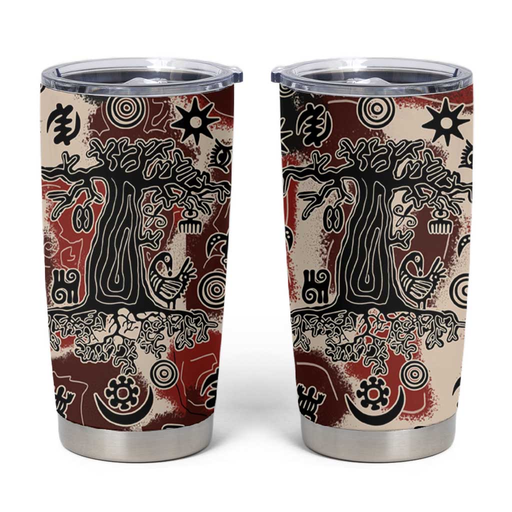 Adinkra Baobab Roots Tumbler Cup African Ancestral Spirit Design - African Pride