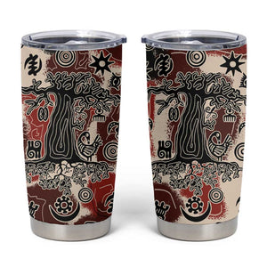 Adinkra Baobab Roots Tumbler Cup African Ancestral Spirit Design - African Pride