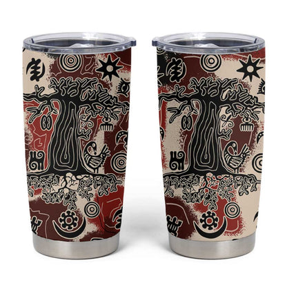 Adinkra Baobab Roots Tumbler Cup African Ancestral Spirit Design - African Pride