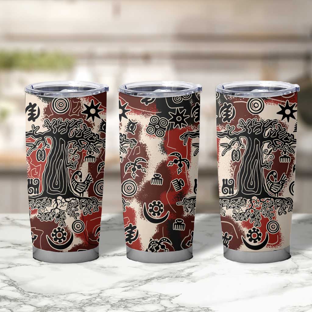 Adinkra Baobab Roots Tumbler Cup African Ancestral Spirit Design - African Pride