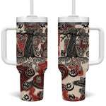 Adinkra Baobab Roots Tumbler With Handle African Ancestral Spirit Design - African Pride