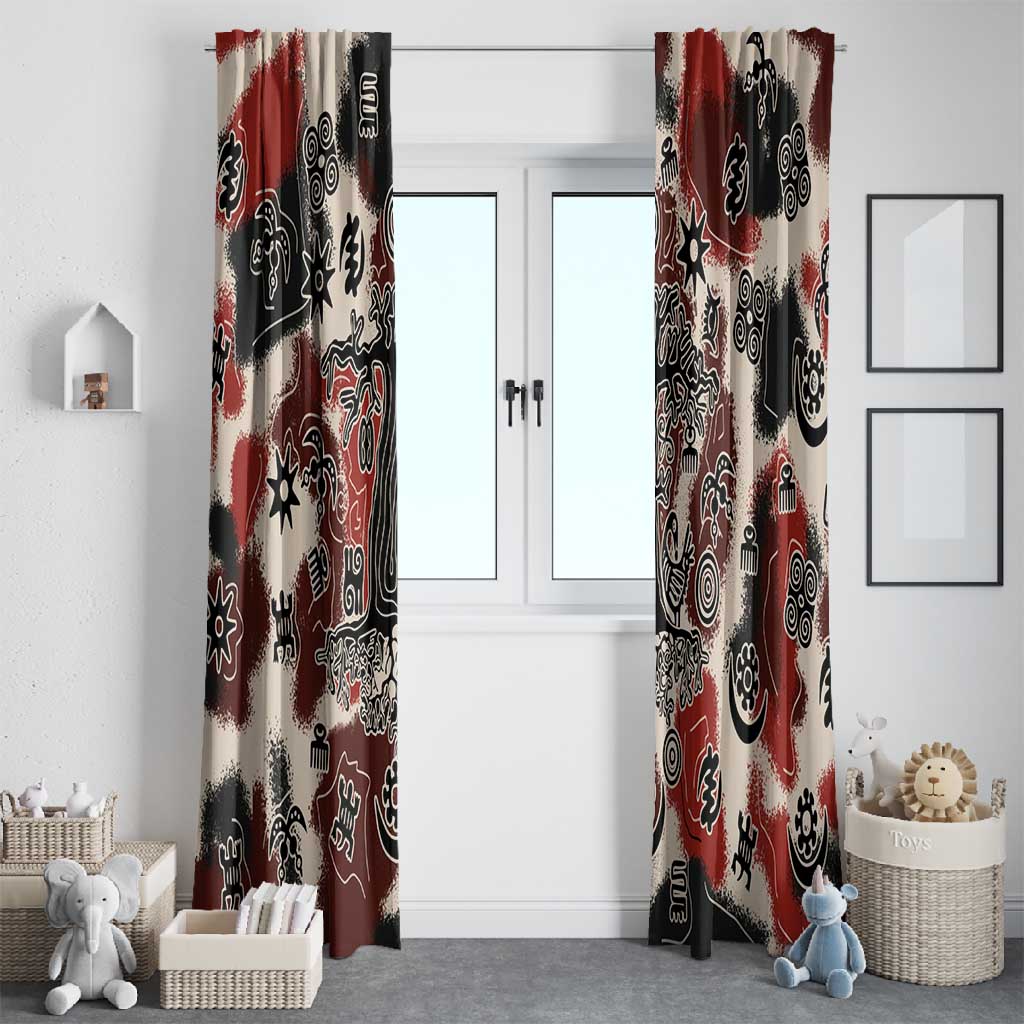 Adinkra Baobab Roots Window Curtain African Ancestral Spirit Design - African Pride